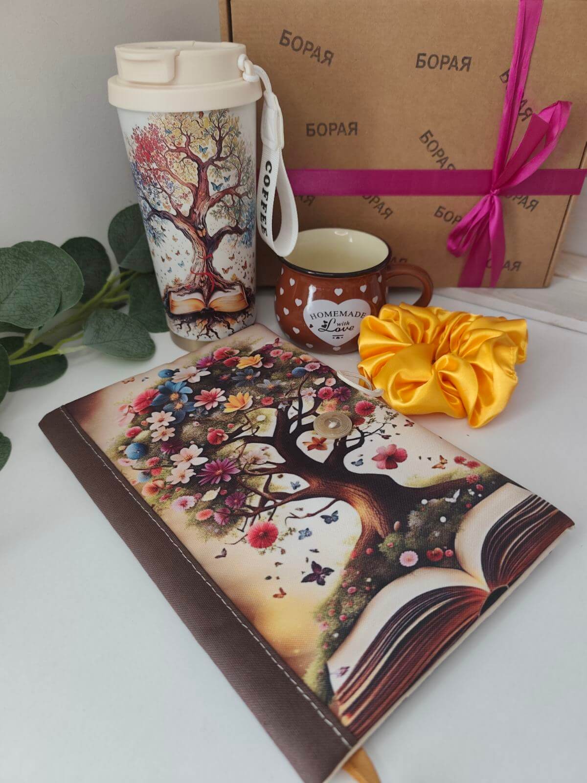 Калъф за книга, 2 чаши и скрънчи